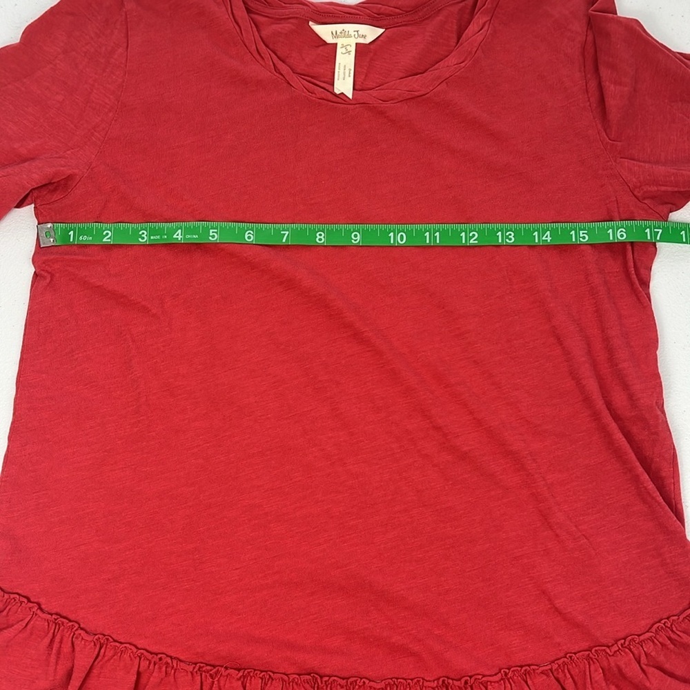 Matilda Jane Coral Red Ruffle Peplum Tunic - Picture 10 of 12